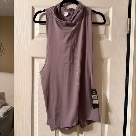 Under Armour Tops - NWT‼️Under Armor Lavender Mesh Hooded Performance Tank